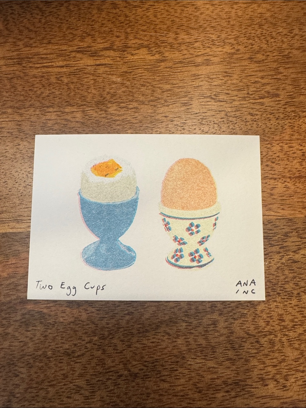 Inciardi Two Egg Cups Mini Print - Blue, Cream, Orange